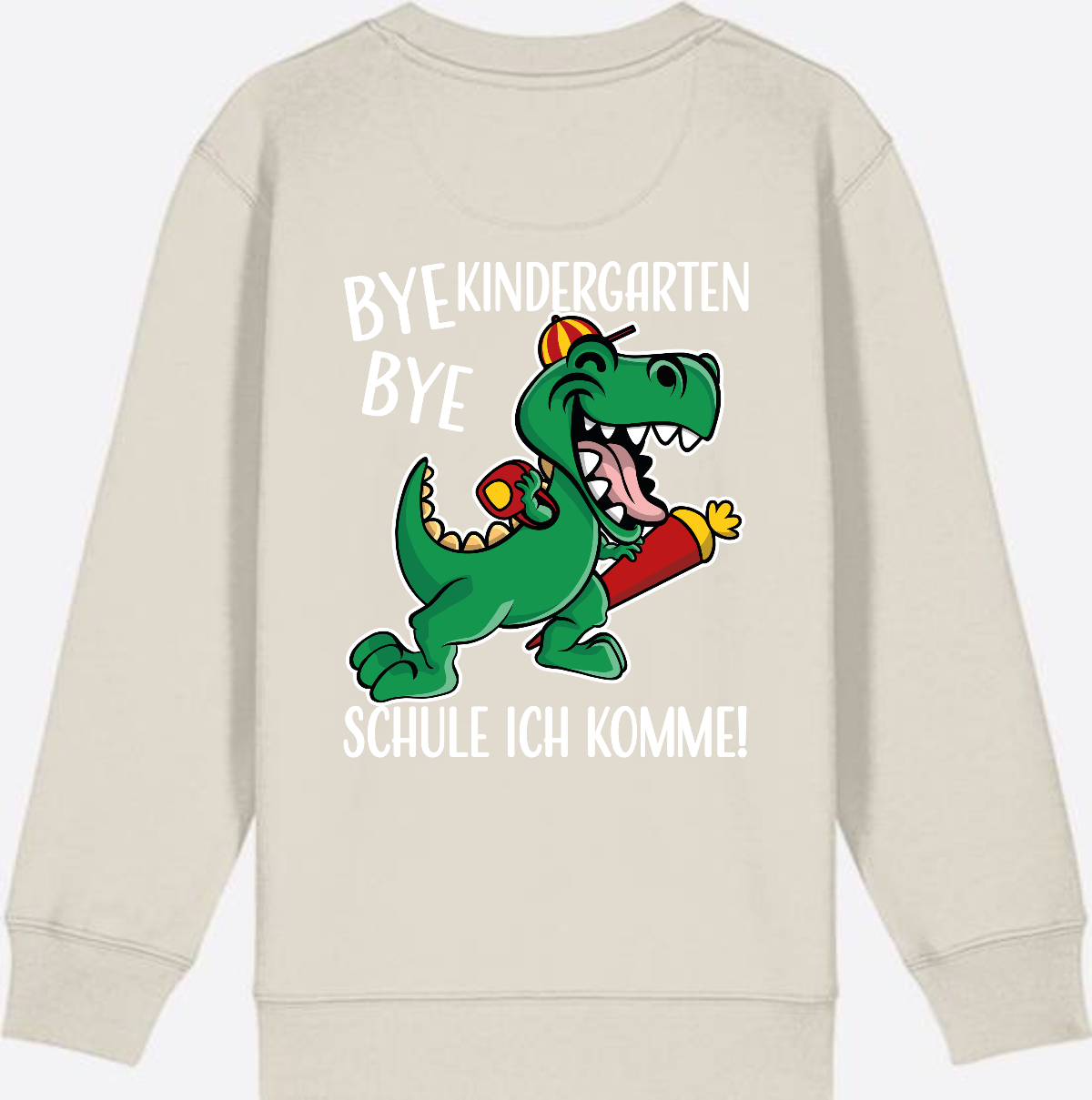 Kinder Sweatshirt Einschulung - Bye Bye Kindergarten Dino - Eco Heather