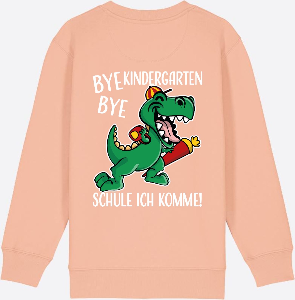 Kinder Sweatshirt Einschulung - Bye Bye Kindergarten Dino - Fraiche Peche