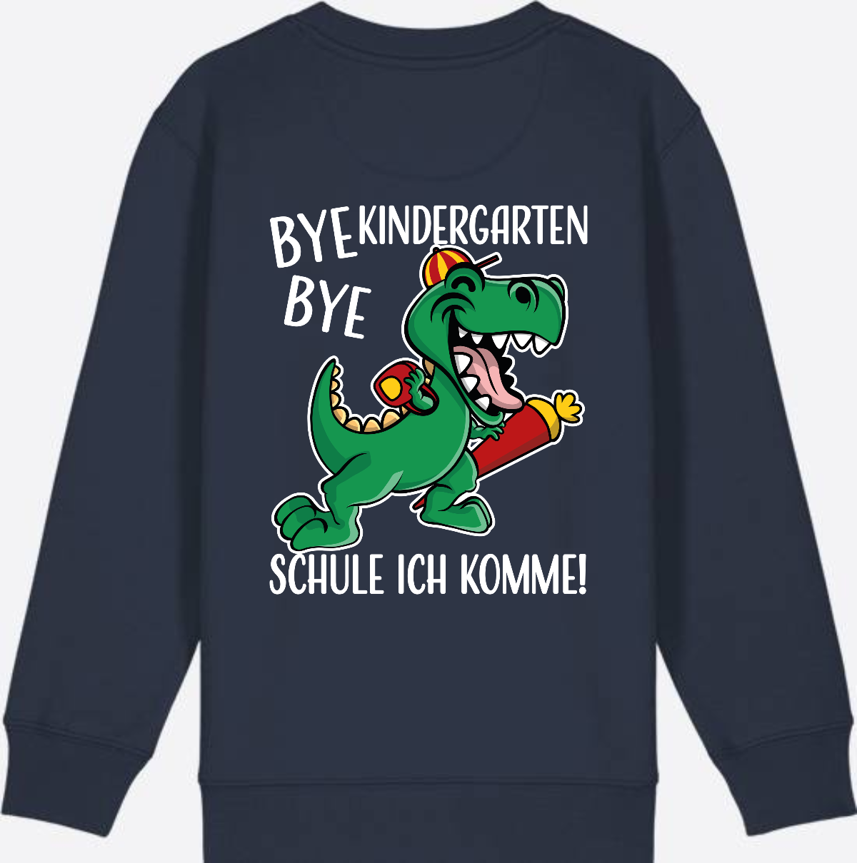 Kinder Sweatshirt Einschulung - Bye Bye Kindergarten Dino - French Navy