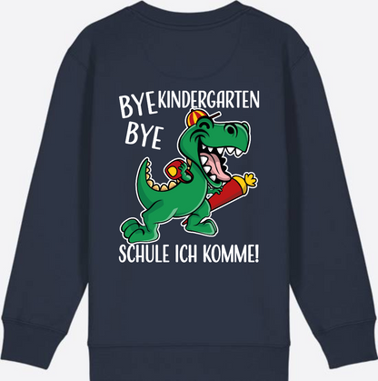 Kinder Sweatshirt Einschulung - Bye Bye Kindergarten Dino - French Navy