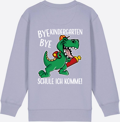 Kinder Sweatshirt Einschulung - Bye Bye Kindergarten Dino - Lavender