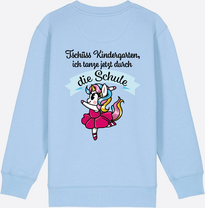 Kinder Sweatshirt Einschulung – Einhorn Ballett mit Name - Blue Soul