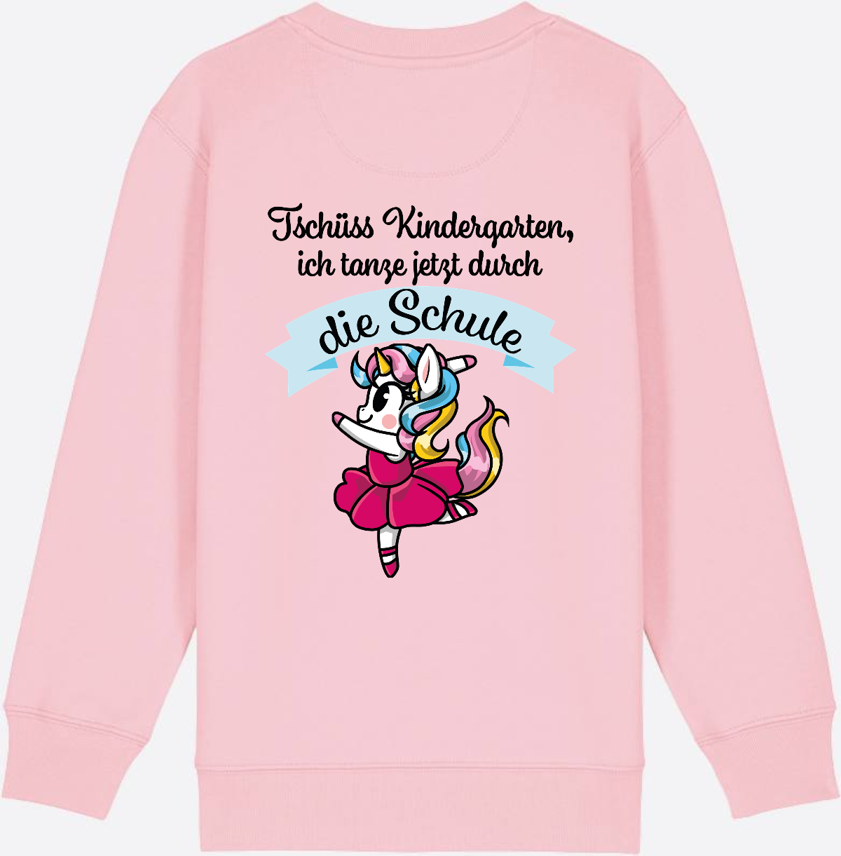 Kinder Sweatshirt Einschulung – Einhorn Ballett mit Name - Cotton Pink