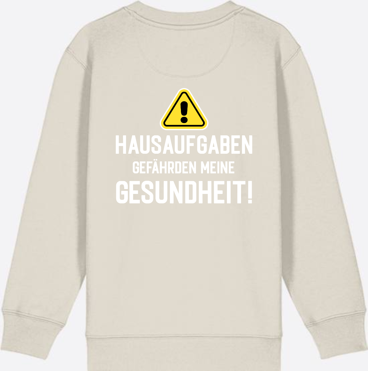 Kinder Sweatshirt Einschulung: Hausaufgaben Warnschild - Eco Heather