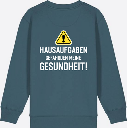 Kinder Sweatshirt Einschulung: Hausaufgaben Warnschild - Stargazer