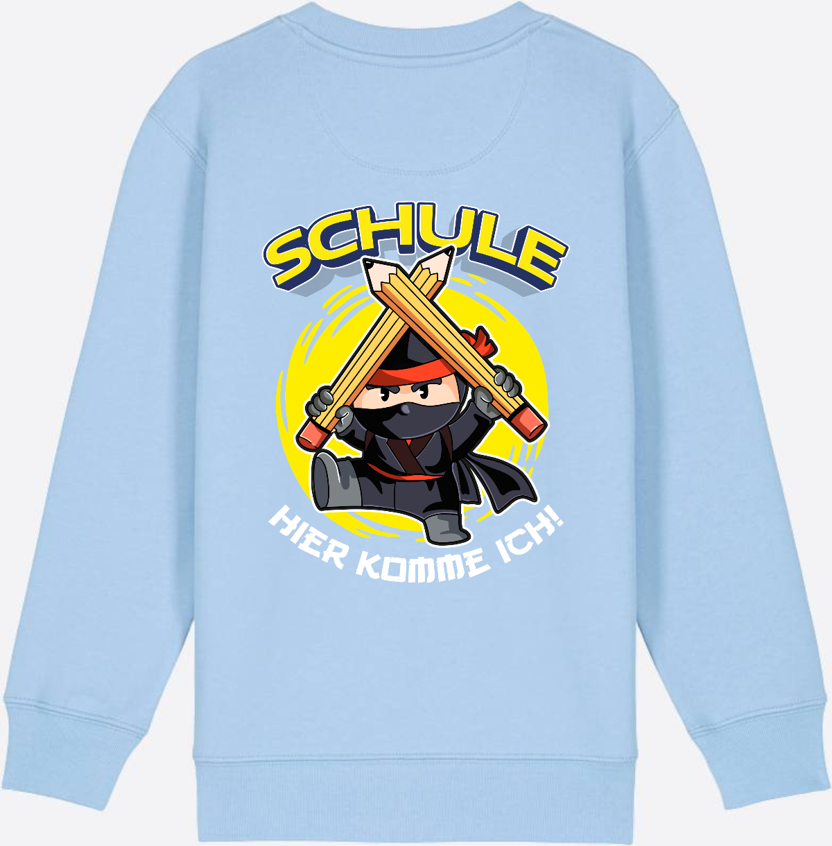 Kinder Sweatshirt Einschulung – Ninja: Schule hier komme ich - Blue Soul