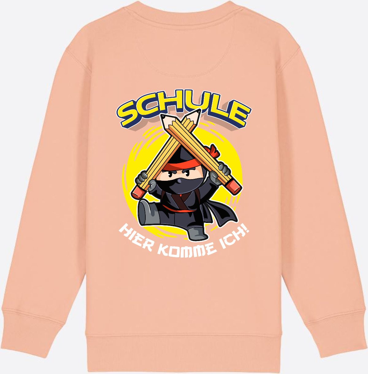 Kinder Sweatshirt Einschulung – Ninja: Schule hier komme ich - Fraiche Peche