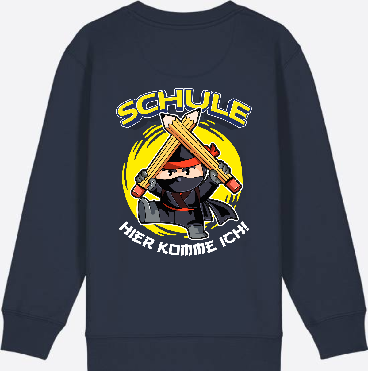 Kinder Sweatshirt Einschulung – Ninja: Schule hier komme ich - French Navy