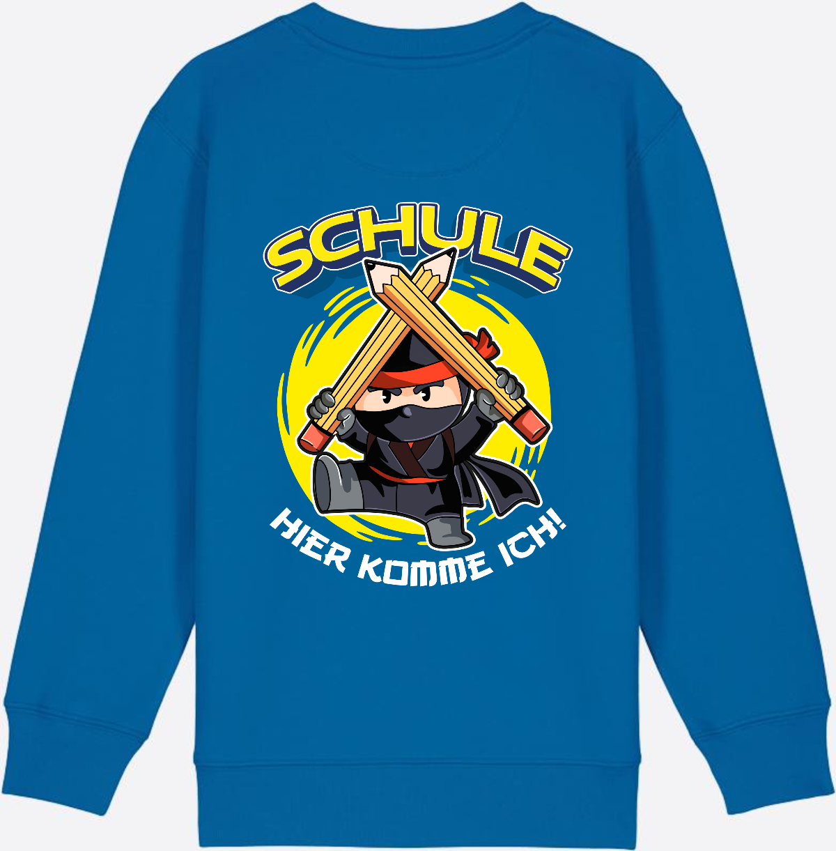 Kinder Sweatshirt Einschulung – Ninja: Schule hier komme ich - Royal Blue