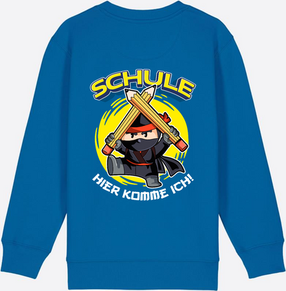 Kinder Sweatshirt Einschulung – Ninja: Schule hier komme ich - Royal Blue