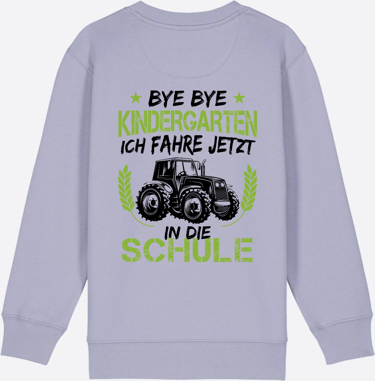 Kinder Sweatshirt Einschulung Traktor Bye Bye Kindergarten - Lavender