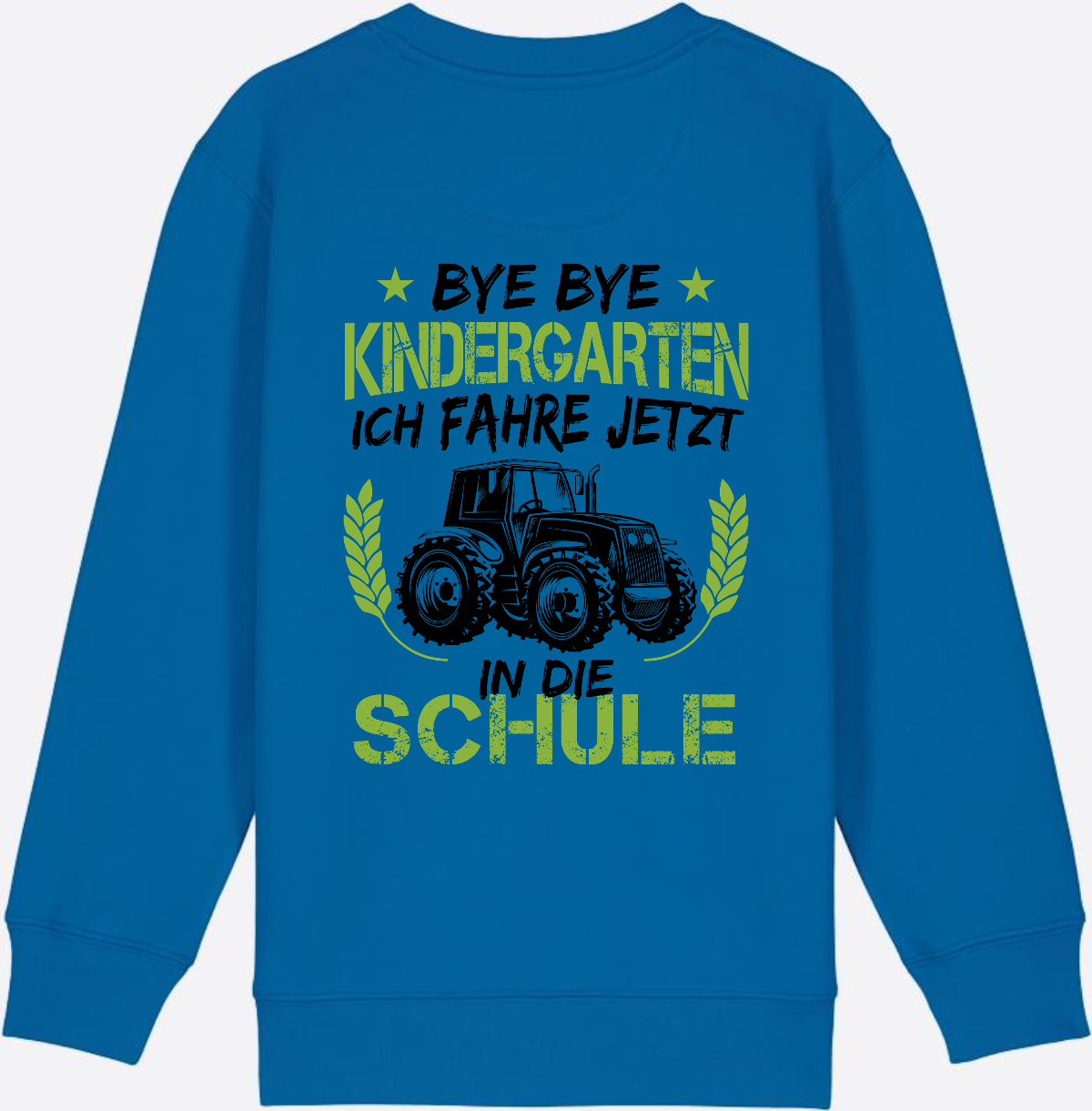 Kinder Sweatshirt Einschulung Traktor Bye Bye Kindergarten - Royal Blue