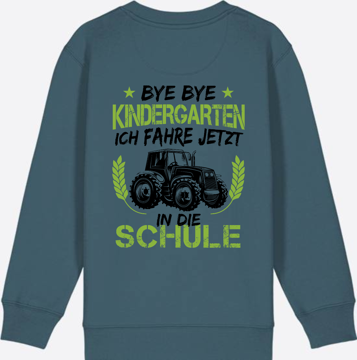 Kinder Sweatshirt Einschulung Traktor Bye Bye Kindergarten - Stargazer