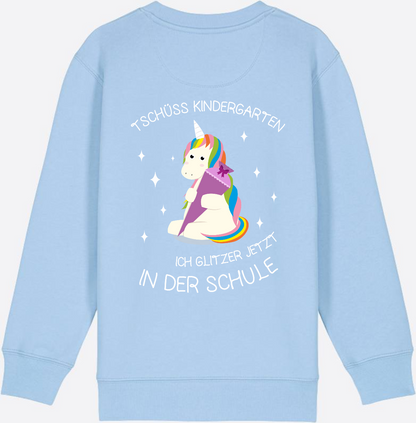 Kinder Sweatshirt Einschulung – Tschüss Kindergarten Einhorn - Blue Soul