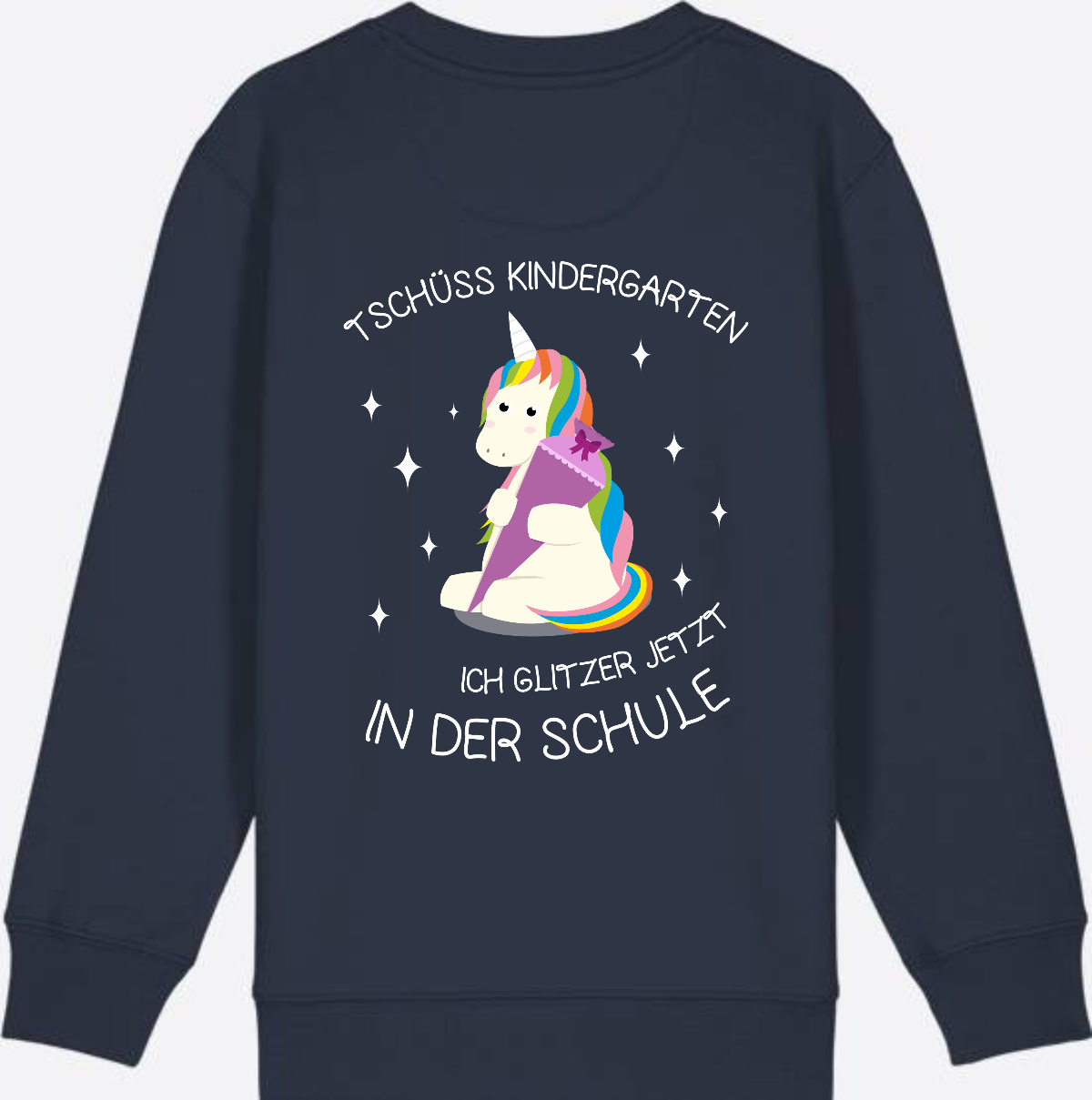 Kinder Sweatshirt Einschulung – Tschüss Kindergarten Einhorn - French Navy