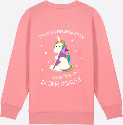 Kinder Sweatshirt Einschulung – Tschüss Kindergarten Einhorn - Pink Joy
