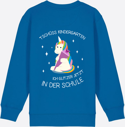 Kinder Sweatshirt Einschulung – Tschüss Kindergarten Einhorn - Royal Blue
