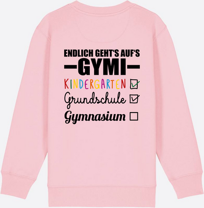 Kinder Sweatshirt 'Endlich geht's auf's Gymi' mit Namen - Cotton Pink