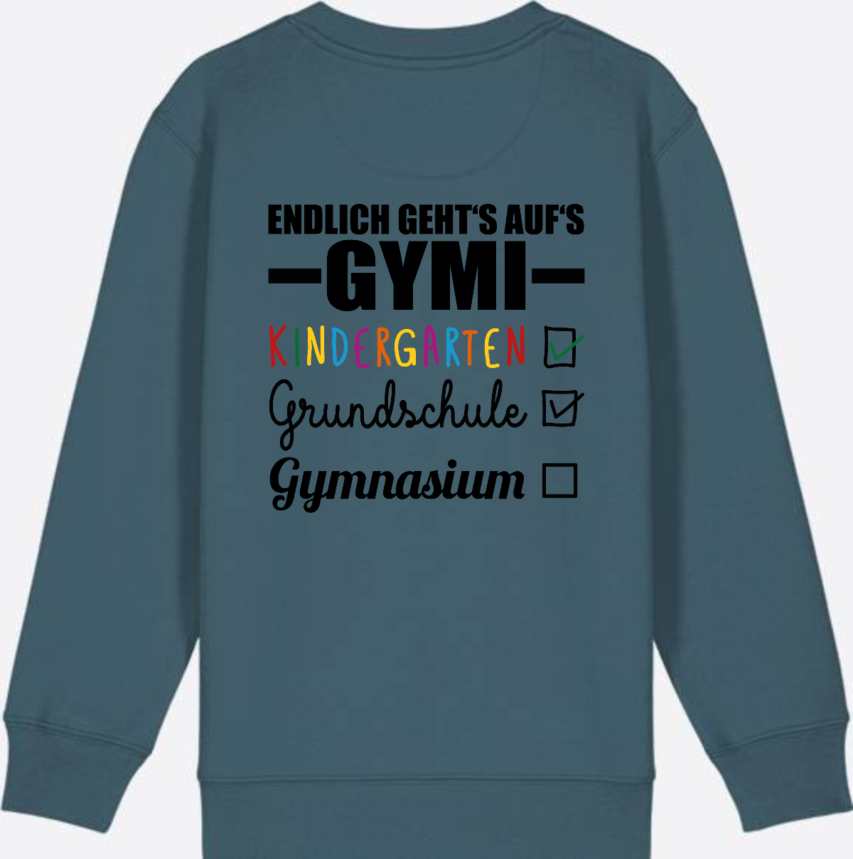 Kinder Sweatshirt 'Endlich geht's auf's Gymi' mit Namen - Stargazer