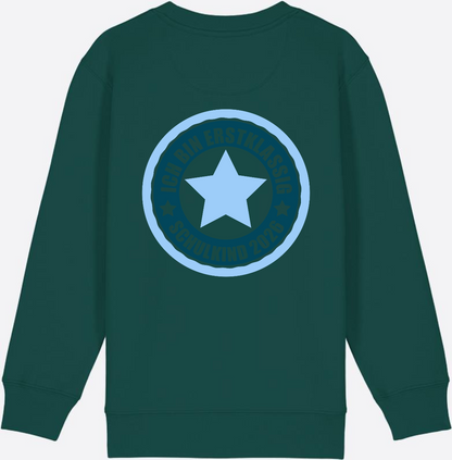 Kinder Sweatshirt Ich bin erstklassig – Schulkind 2026 - Glazed Green