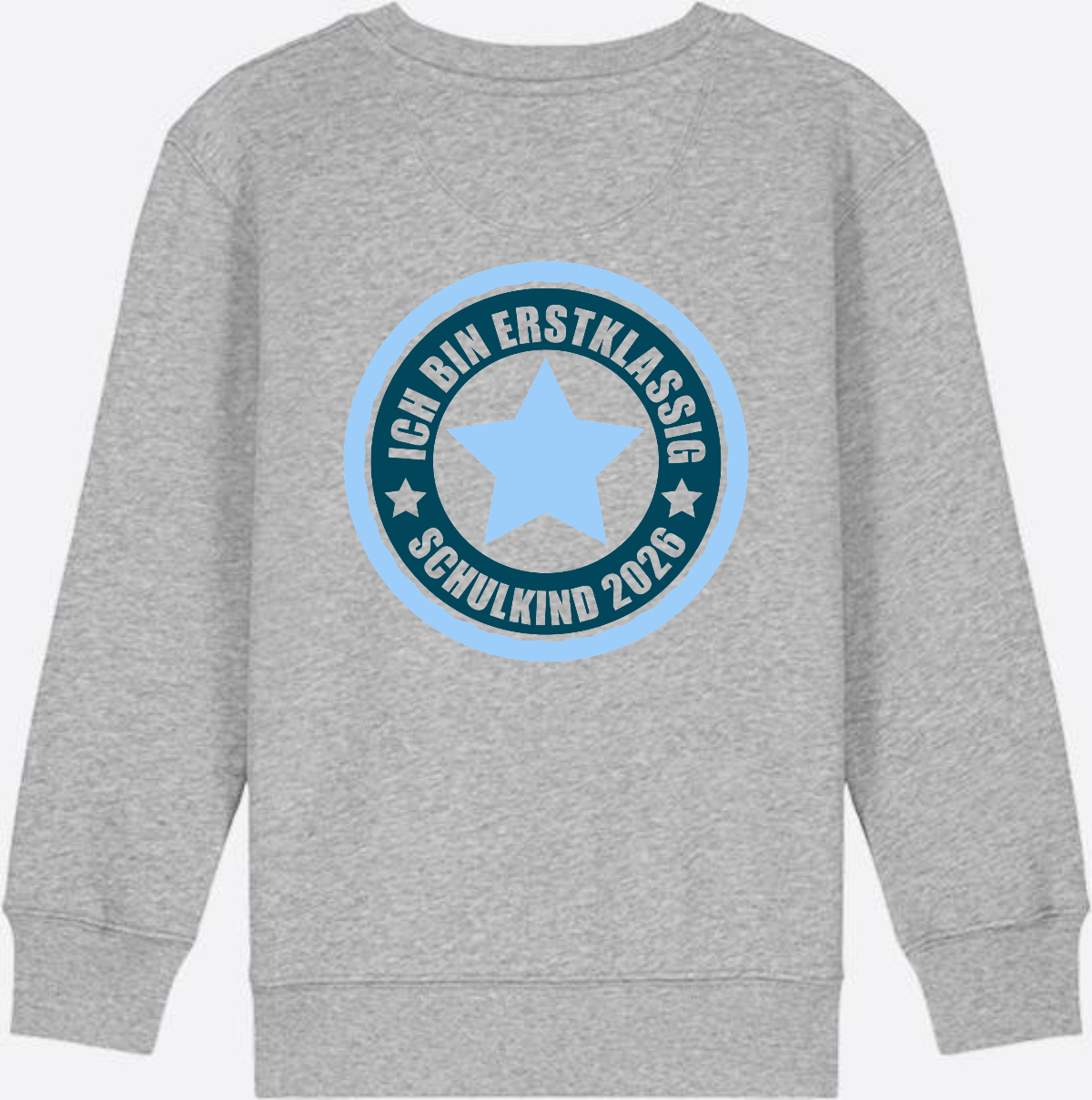 Kinder Sweatshirt Ich bin erstklassig – Schulkind 2026 - Heather Grey