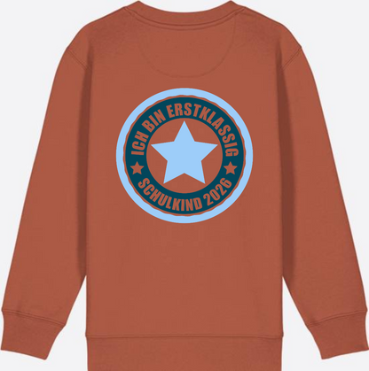 Kinder Sweatshirt Ich bin erstklassig – Schulkind 2026 - Heritage Brown