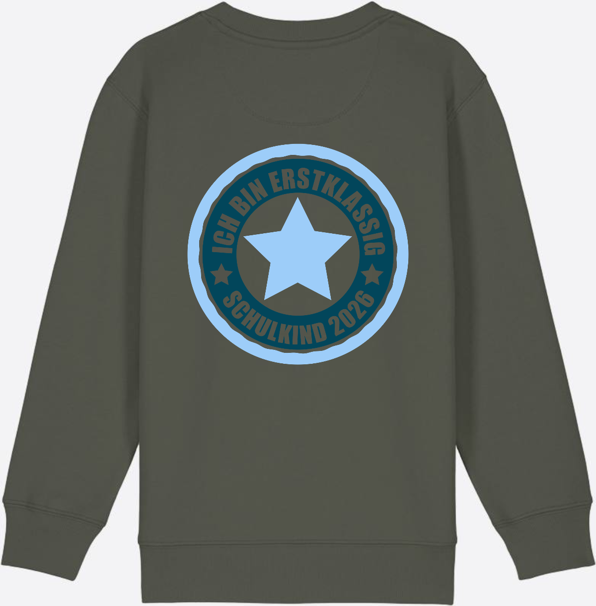 Kinder Sweatshirt Ich bin erstklassig – Schulkind 2026 - Khaki