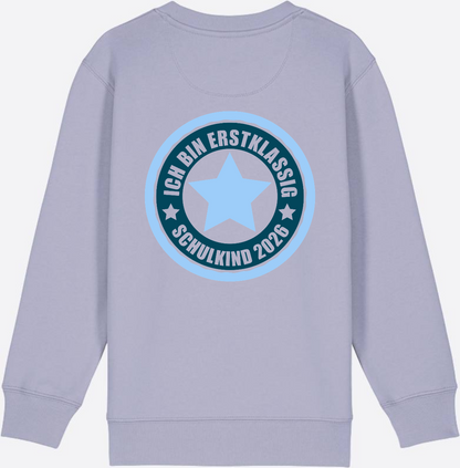 Kinder Sweatshirt Ich bin erstklassig – Schulkind 2026 - Lavender