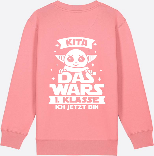 Kinder Sweatshirt Kita Das Wars – 1. Klasse ich jetzt bin - Pink Joy