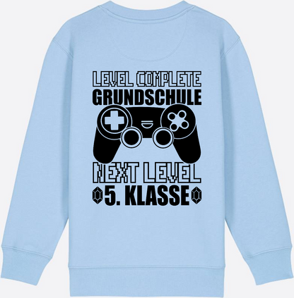 Kinder Sweatshirt Level Complete – Next Level 5. Klasse - Blue Soul