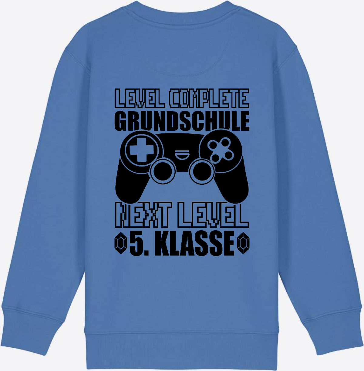Kinder Sweatshirt Level Complete – Next Level 5. Klasse - Bright Blue