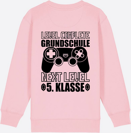 Kinder Sweatshirt Level Complete – Next Level 5. Klasse - Cotton Pink