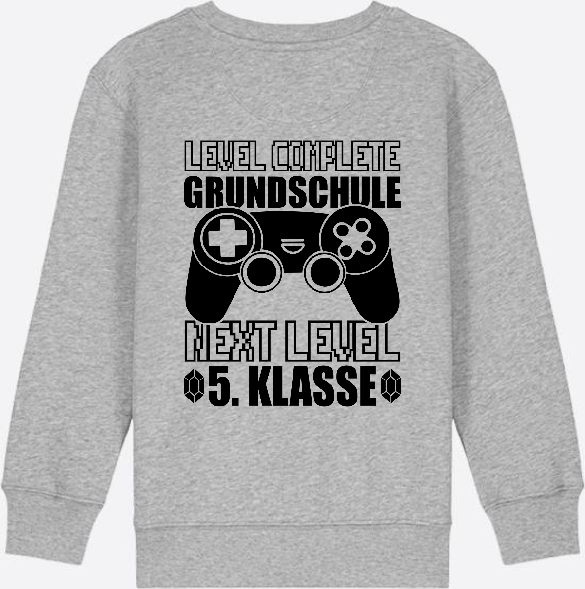 Kinder Sweatshirt Level Complete – Next Level 5. Klasse - Heather Grey