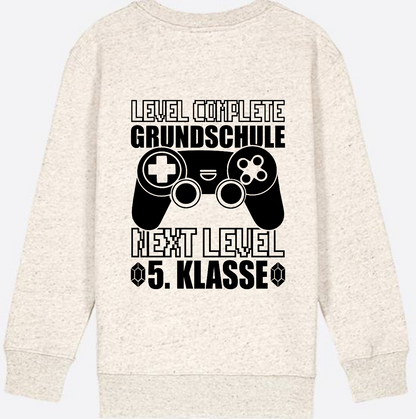 Kinder Sweatshirt Level Complete – Next Level 5. Klasse - Natural Raw