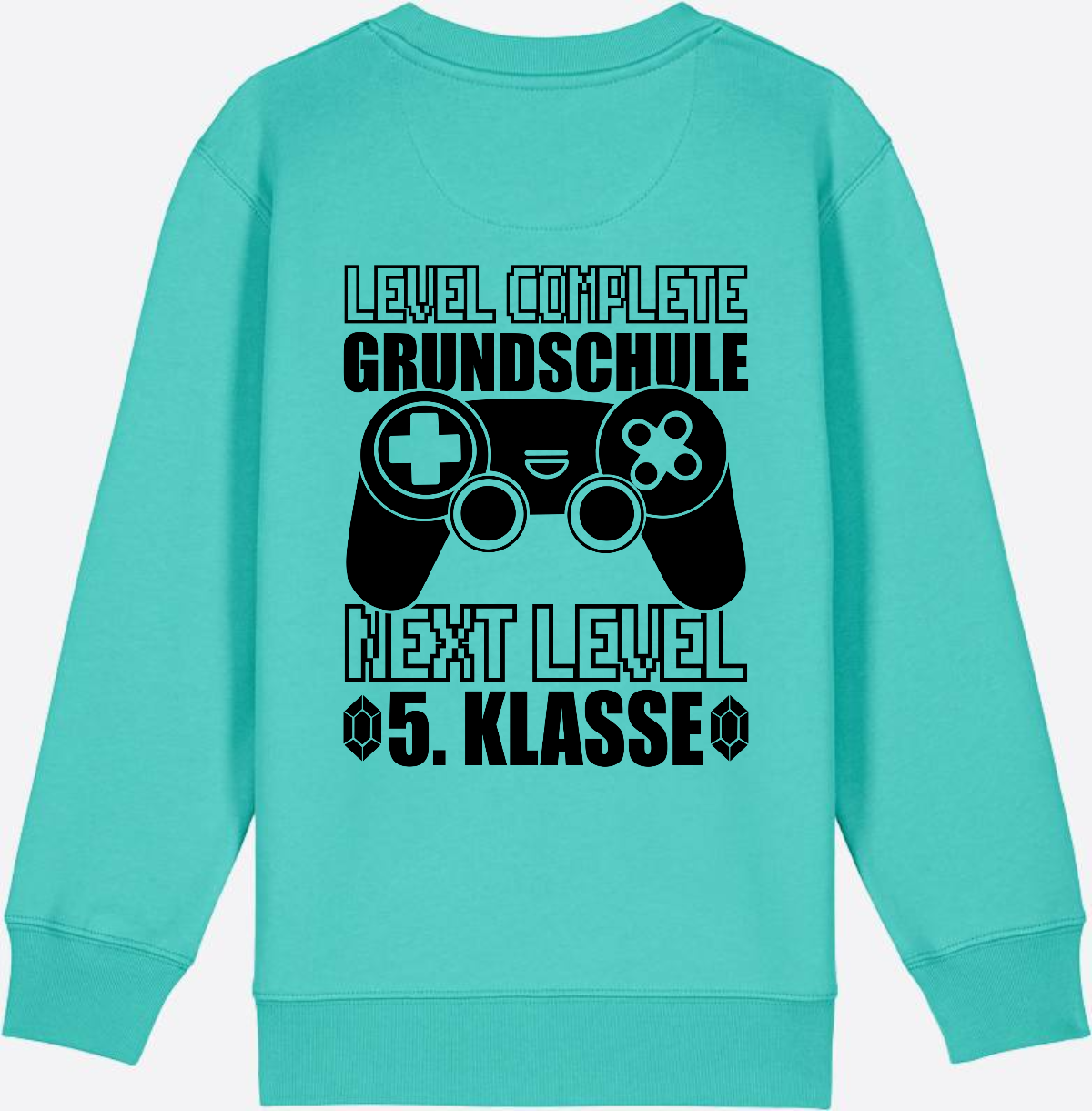 Kinder Sweatshirt Level Complete – Next Level 5. Klasse - Pool Blue