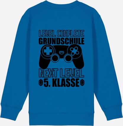 Kinder Sweatshirt Level Complete – Next Level 5. Klasse - Royal Blue