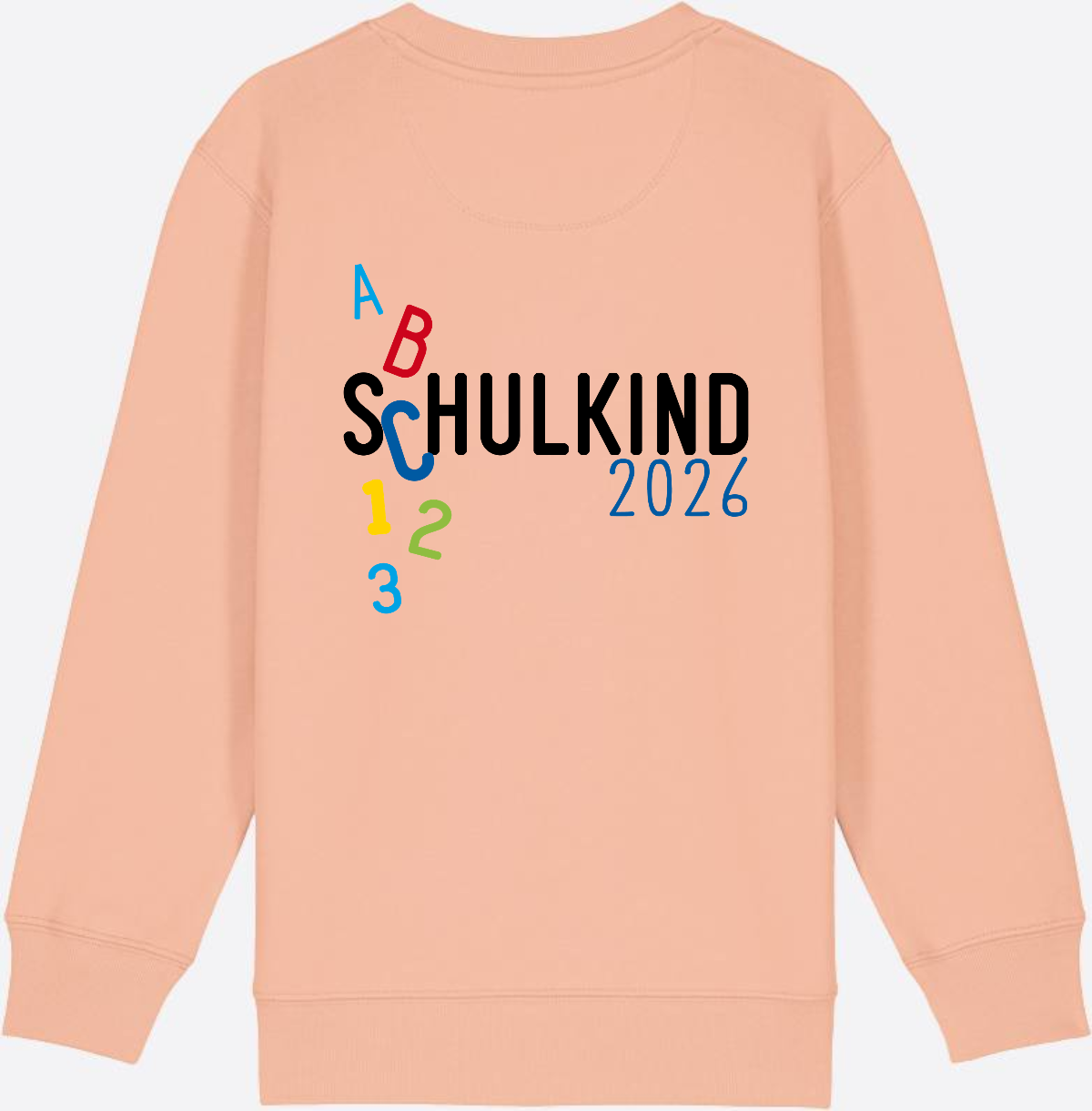 Kinder Sweatshirt Schulkind 2026 ABC Blau mit Name - Fraiche Peche