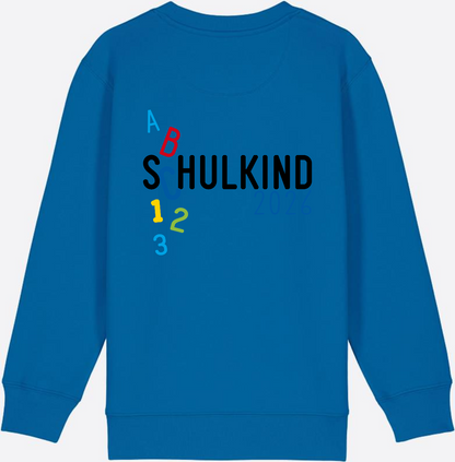 Kinder Sweatshirt Schulkind 2026 ABC Blau mit Name - Royal Blue