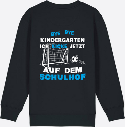 Kinder Sweatshirt Schulstart: Bye Bye Kindergarten Fußball - Black