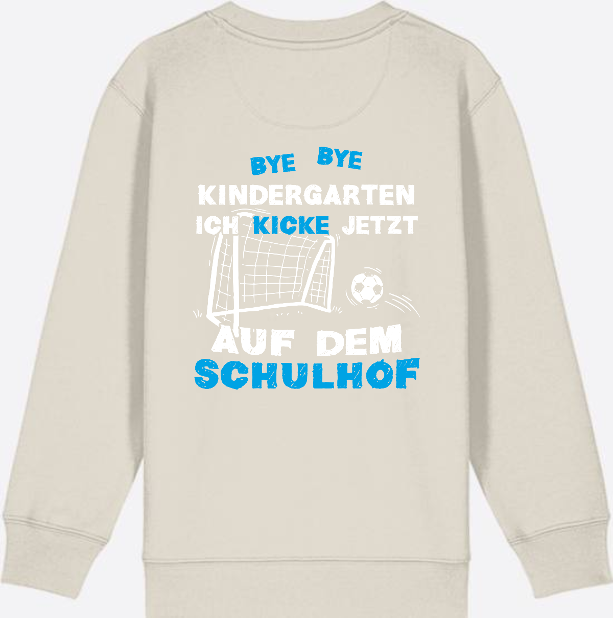 Kinder Sweatshirt Schulstart: Bye Bye Kindergarten Fußball - Eco Heather