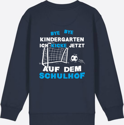 Kinder Sweatshirt Schulstart: Bye Bye Kindergarten Fußball - French Navy