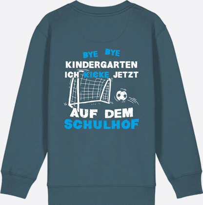Kinder Sweatshirt Schulstart: Bye Bye Kindergarten Fußball - Stargazer