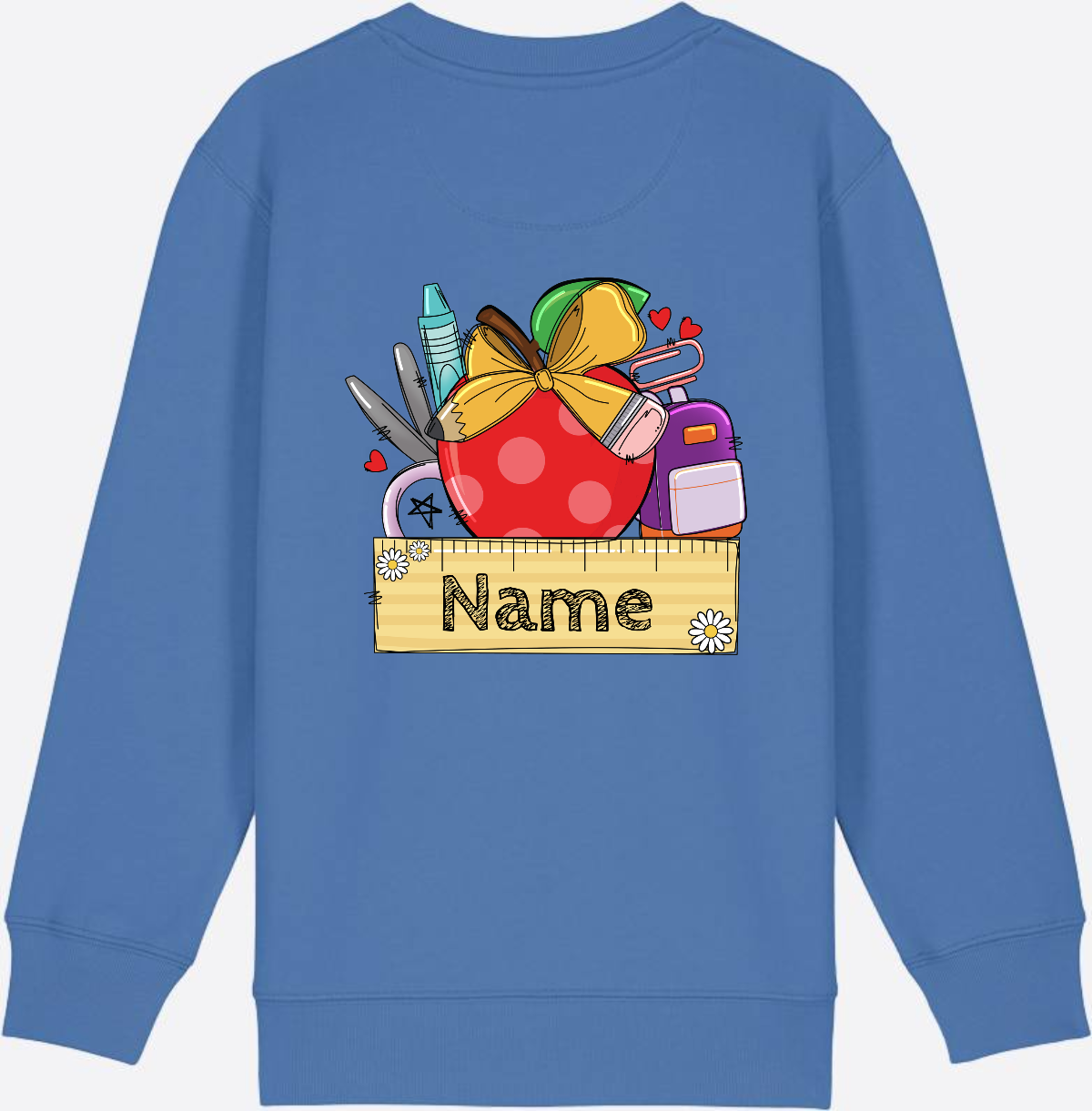 Kinder Sweatshirt zur Einschulung – Personalisiert mit Namen - Bright Blue
