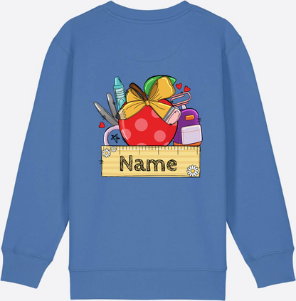 Kinder Sweatshirt zur Einschulung – Personalisiert mit Namen - Bright Blue