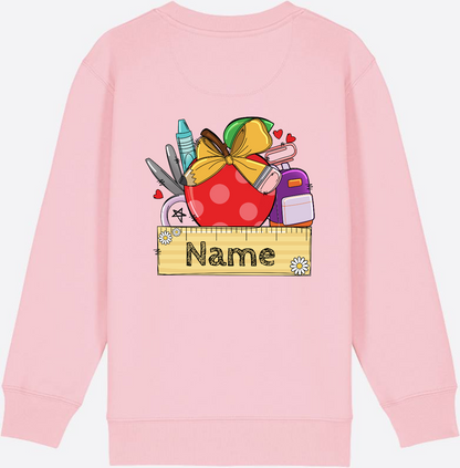 Kinder Sweatshirt zur Einschulung – Personalisiert mit Namen - Cotton Pink