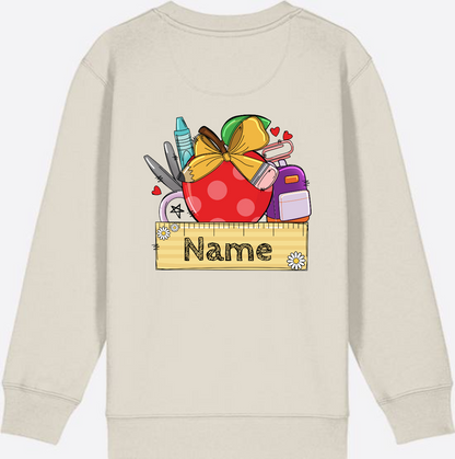 Kinder Sweatshirt zur Einschulung – Personalisiert mit Namen - Eco Heather