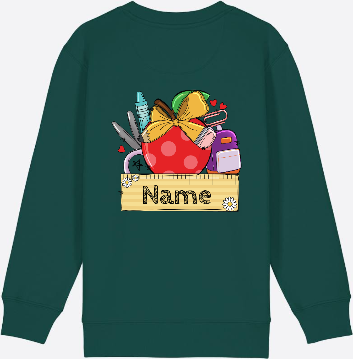Kinder Sweatshirt zur Einschulung – Personalisiert mit Namen - Glazed Green