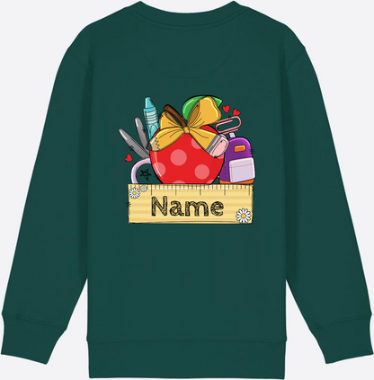 Kinder Sweatshirt zur Einschulung – Personalisiert mit Namen - Glazed Green