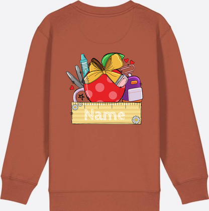 Kinder Sweatshirt zur Einschulung – Personalisiert mit Namen - Heritage Brown
