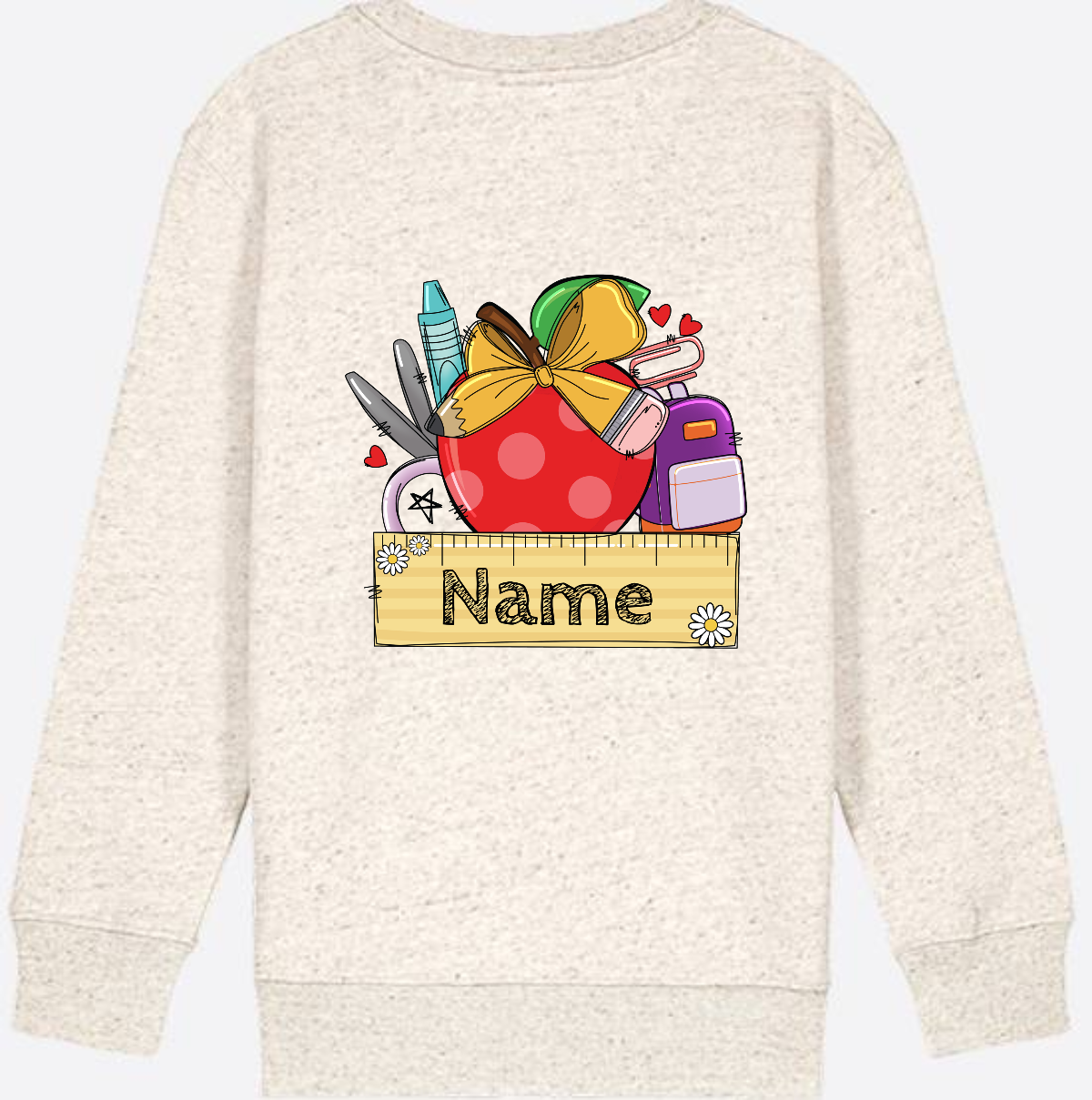 Kinder Sweatshirt zur Einschulung – Personalisiert mit Namen - Natural Raw